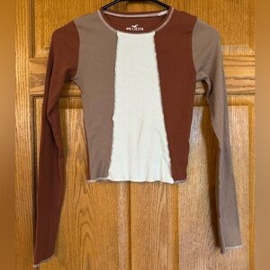 Hollister Colorblock Long Sleeve Baby Tee XS